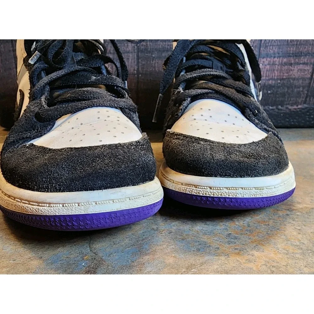 Nike Air Jordan 1 Mid Se White Black Court Purple Youth 2.5 BQ6932-105